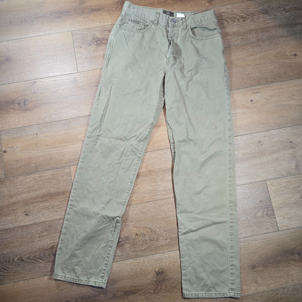 Vintage Calvin Klein Jeans Womens 9 Khaki Stonewash Button Fly Pants CK 90s Y2K